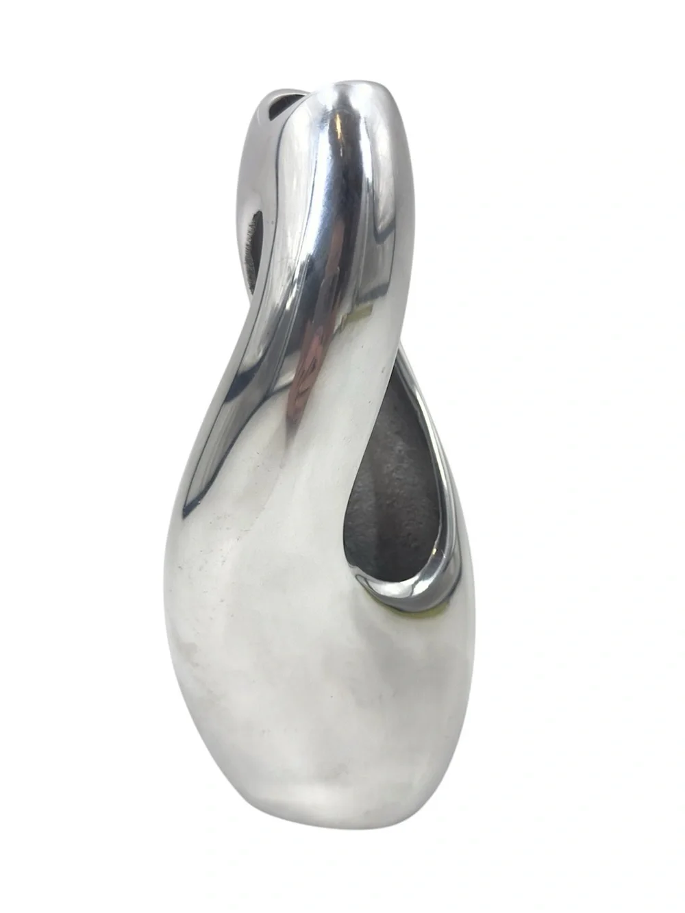 Nambe Pebble Twist Bud Vase Steve Cozzolino MT0590 Silver Aluminum Alloy MCM